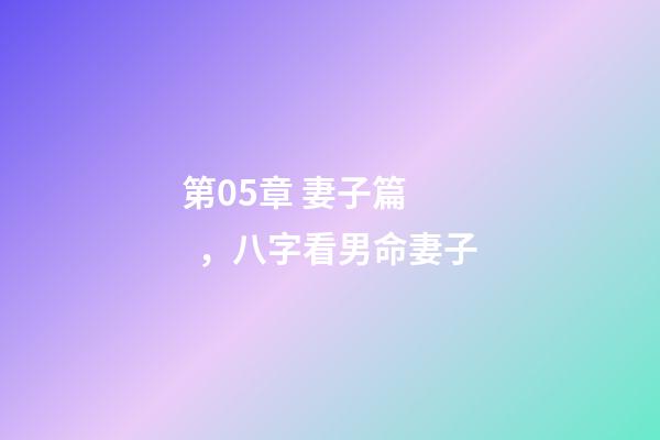 第05章 妻子篇，八字看男命妻子